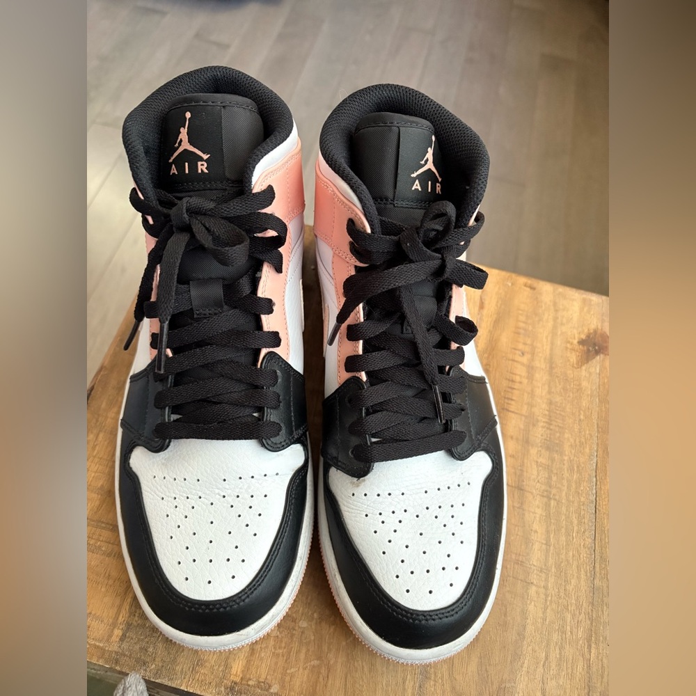 Air Jordan High-Top Sneakers in Black and Pink